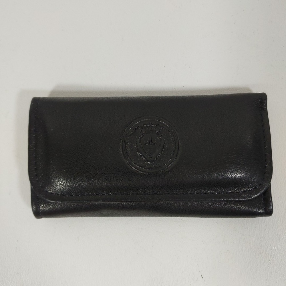 Vintage Amity Positive Lock Black Cowhide Key‎ Kaddy Case